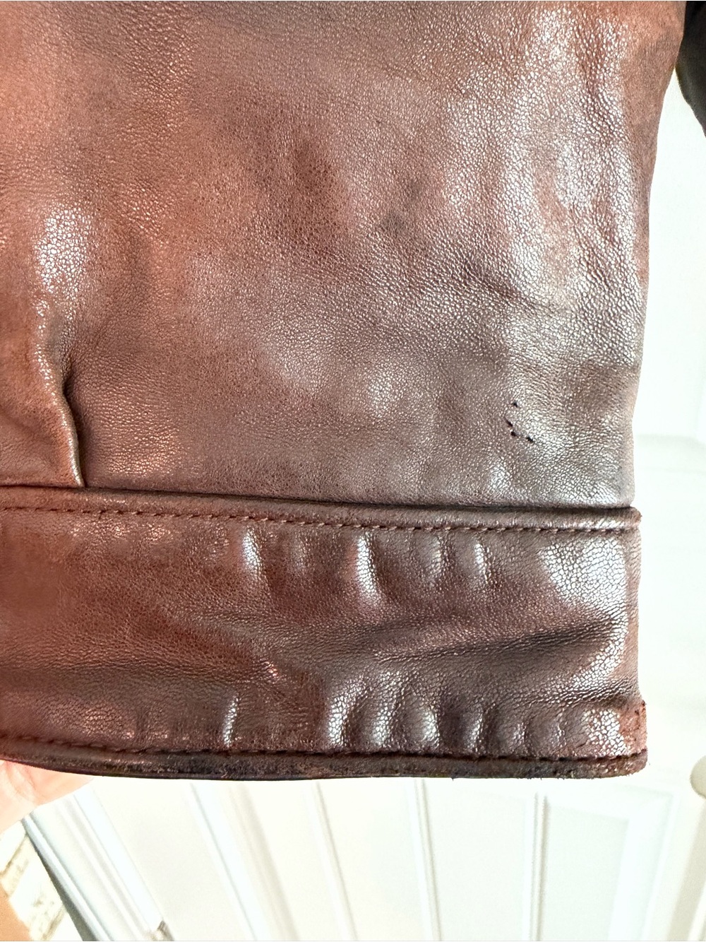 Polo Ralph Lauren Vintage Genuine Leather Brown Jacket Men's Size XL Shows Wear - Picture 7 of 16